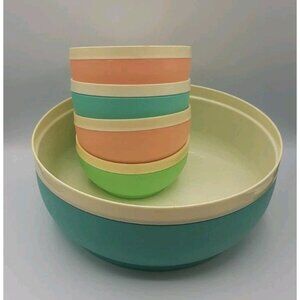 5 Retro Rare Vintage Bolero Therm-O-Ware Salad Chip Soup Bowl Set MCM 1960s